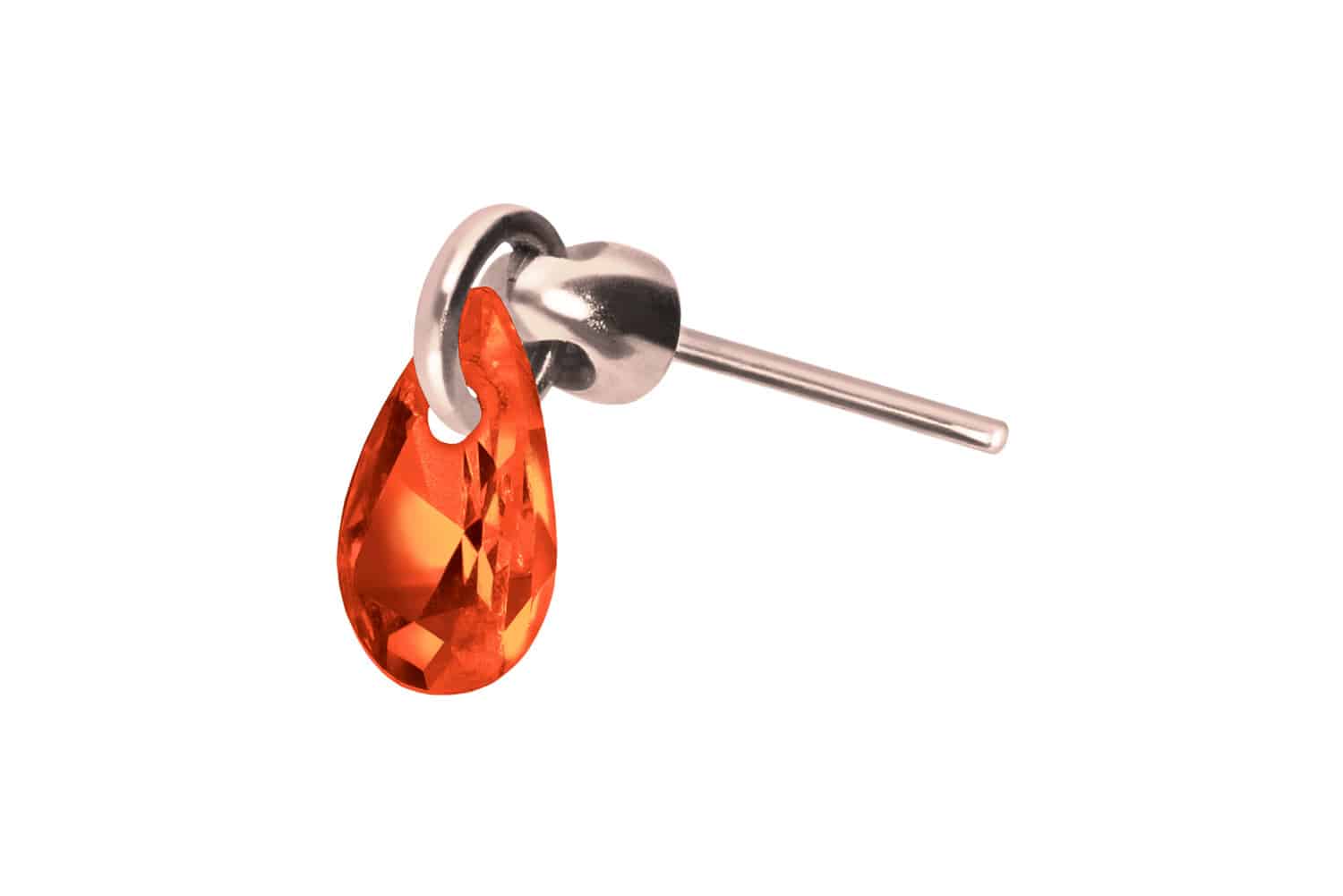 Titan Aufsatz mit Push Pin KRISTALLTROPFEN von Piercingline